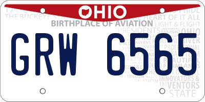 OH license plate GRW6565