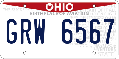 OH license plate GRW6567