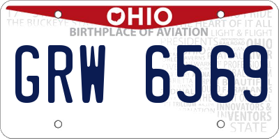 OH license plate GRW6569