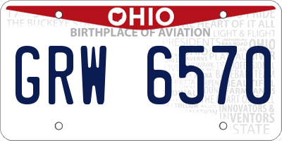 OH license plate GRW6570
