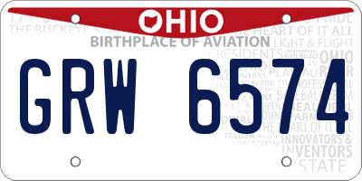 OH license plate GRW6574