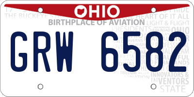 OH license plate GRW6582