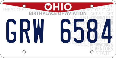 OH license plate GRW6584