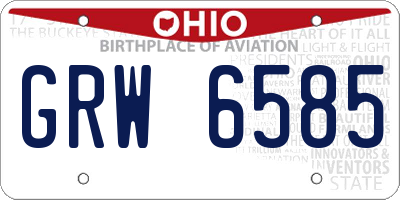 OH license plate GRW6585