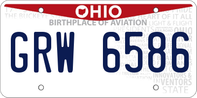 OH license plate GRW6586
