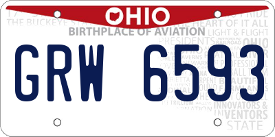 OH license plate GRW6593