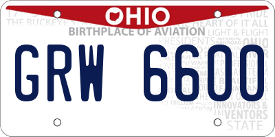 OH license plate GRW6600