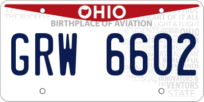 OH license plate GRW6602