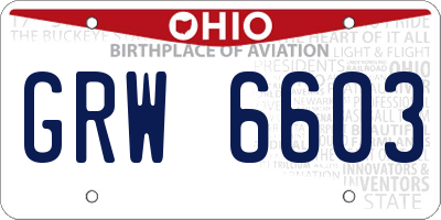 OH license plate GRW6603