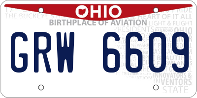 OH license plate GRW6609