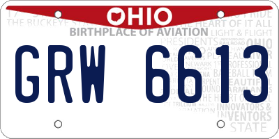 OH license plate GRW6613