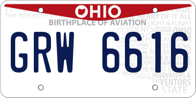 OH license plate GRW6616