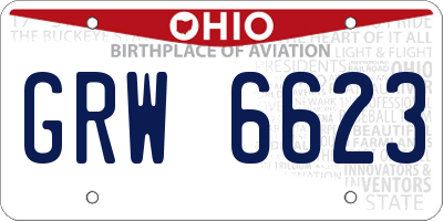 OH license plate GRW6623