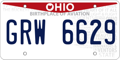 OH license plate GRW6629