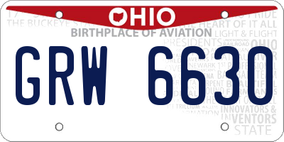 OH license plate GRW6630