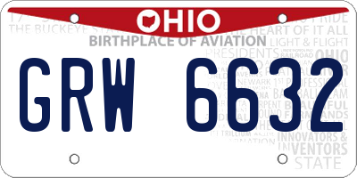OH license plate GRW6632