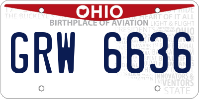 OH license plate GRW6636