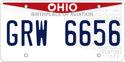 OH license plate GRW6656