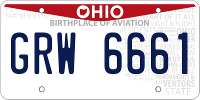 OH license plate GRW6661