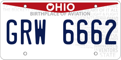 OH license plate GRW6662