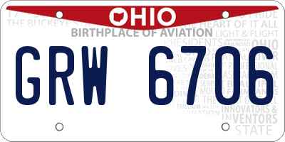 OH license plate GRW6706