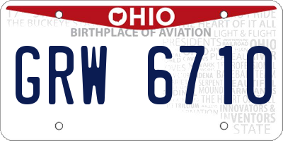OH license plate GRW6710
