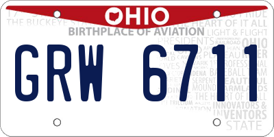 OH license plate GRW6711