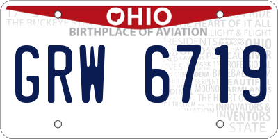 OH license plate GRW6719