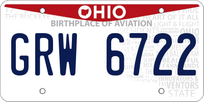 OH license plate GRW6722
