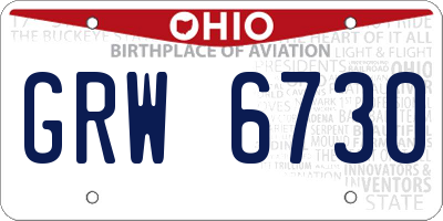 OH license plate GRW6730