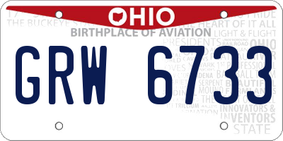 OH license plate GRW6733