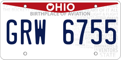 OH license plate GRW6755