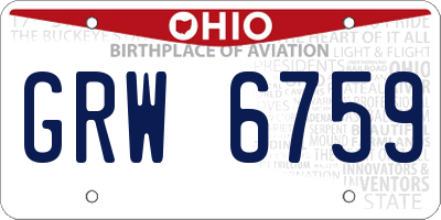 OH license plate GRW6759