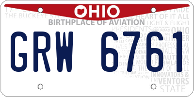 OH license plate GRW6761