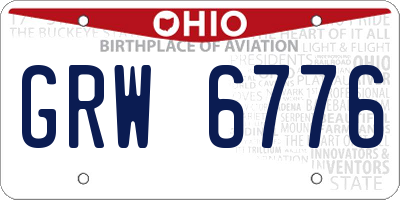 OH license plate GRW6776
