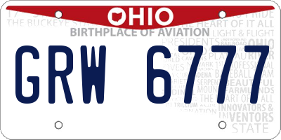 OH license plate GRW6777