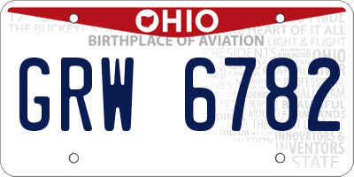 OH license plate GRW6782