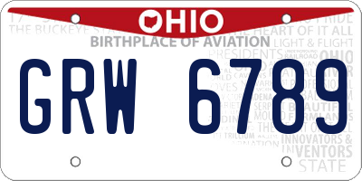 OH license plate GRW6789