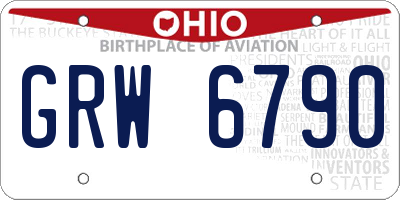 OH license plate GRW6790