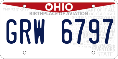 OH license plate GRW6797