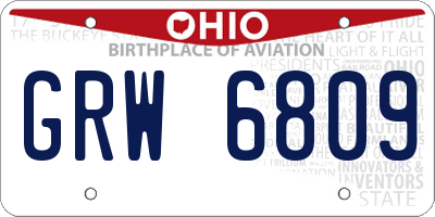 OH license plate GRW6809