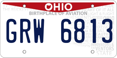 OH license plate GRW6813