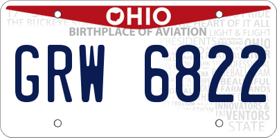 OH license plate GRW6822