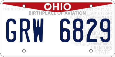 OH license plate GRW6829