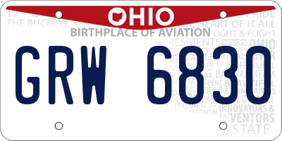 OH license plate GRW6830