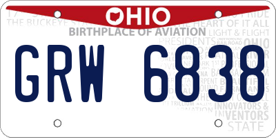 OH license plate GRW6838