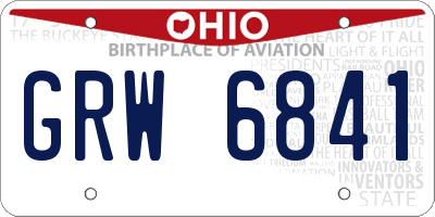 OH license plate GRW6841