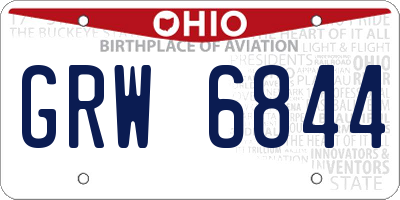 OH license plate GRW6844