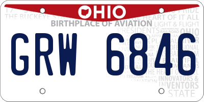 OH license plate GRW6846