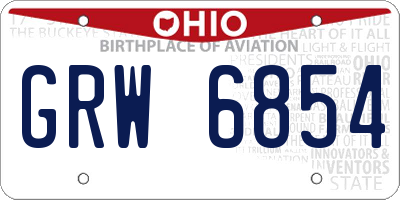OH license plate GRW6854